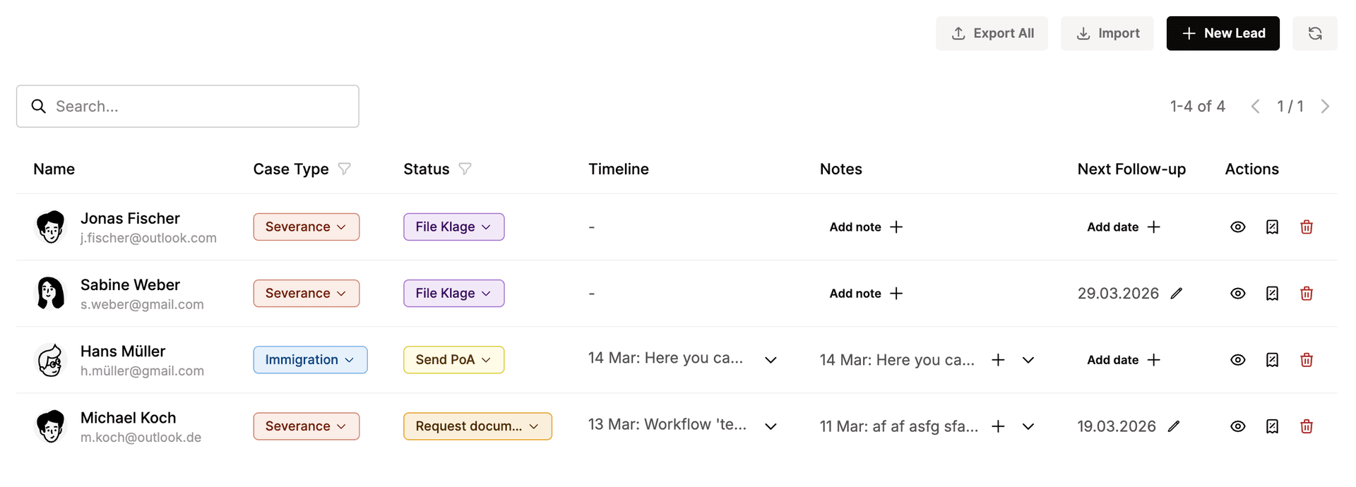 Manage Cases